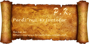 Perényi Krisztofer névjegykártya